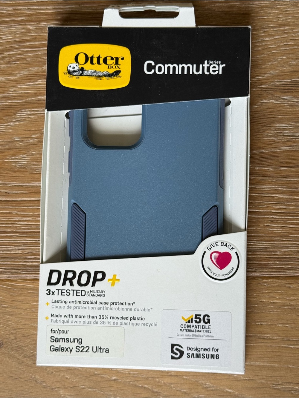 New OtterBox Commuter Series Drop+ Case for Samsung Galaxy S22 Ultra Slate Blue